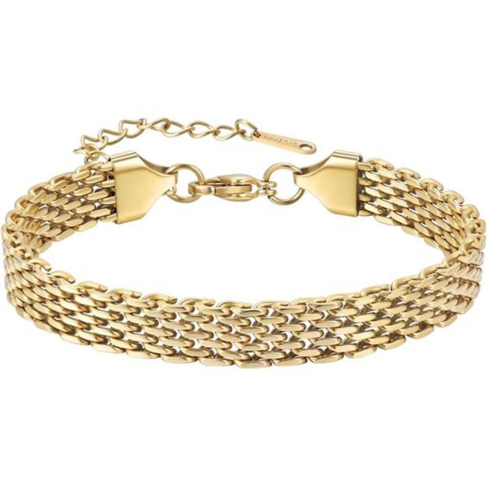 14K gold bracelets for women Adjustable gold plated Link Bracelets -